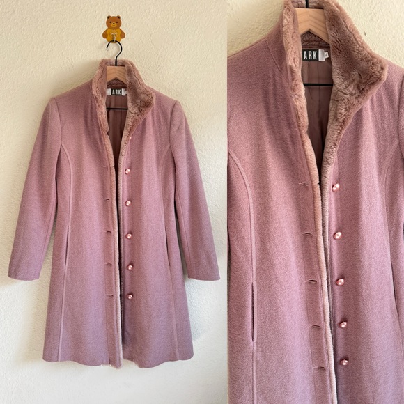 ARK Jackets & Blazers - Vintage ARK Wool-Blend Women's Soft Pink Trench Coat-size M